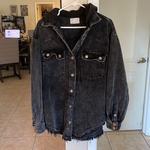 Lauriebelles black corduroy jacket with button down snaps